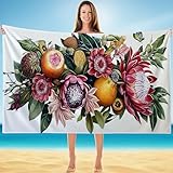 Rosa Strandtuch, Strandtuch XXL 70x140cm, Strandhandtuch Mikrofaser mit...