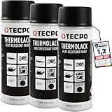 TECPO Thermolack Spray Dose 3X 400ml Auspufflack Autolack Ofenlack...