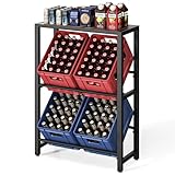 Josmimic Getränkekistenregal mit Ablage für 4 Kästen – Stabiles...
