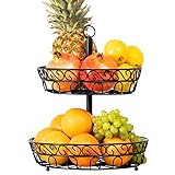 Chefarone Obst Etagere 30 cm - Obstschale schwarz für länger frisches...