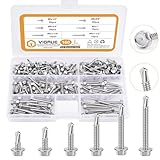 VIGRUE 160 Stück Selbstschneidende Schrauben 410 Edelstahl Bohrschrauben...