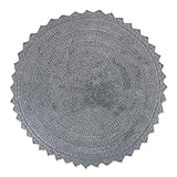 DII Crochet Collection Wende-Badematte, rund, 69,8 cm Durchmesser, Grau