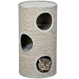 PawHut Kratztonne 70 cm Hoch Ø 38 cm dreistöckige Katzentonne mit...
