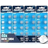 AG10 LR54 Knopfzellen 40 Stück langlebige Alkaline Batterien für Uhren,...
