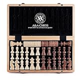 A&A 15 inch Wooden Folding Chess & Checkers Set w/ 3 inch King Height...