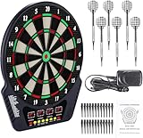 Elektronische Dartscheibe Dartboard Elektronisch mit 6 Darts,24...