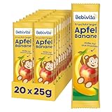 Bebivita Fruchtriegel Apfel-Banane (20 x 25g), Süße nur aus Früchten,...