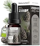 Naturschein BIO Zirbenöl 10ml [100% Naturrein] | Ätherisches Öl für...