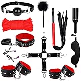 ZeeKoug 11 StüCk Schwarzes Und Rotes Leder Home Widerstand Training Set...