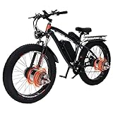 GUNAI Dual Motor Elektro-Mountainbike,21-Gang,26' Fettreifen-E-Bike mit...