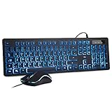 Rii Gaming Tastatur und Maus Set mit Kabel, 3 LED Hintergrundbeleuchtung...