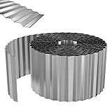 Aufun Rasenkante Metall 15m, Wellen verzinkt Beetbegrenzung, 15cm Höhe,...