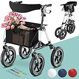maxVitalis Rollator faltbar und leicht mit Sitz, Outdoor Rollator mit...