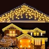 LEDYA Eisregen Lichterkette Außen, 9M 240 LED Lichterkette Weihnachten,...