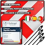ATHELON® 3in1 Warntafel für Italien, Spanien & Portugal - Reflektierendes...
