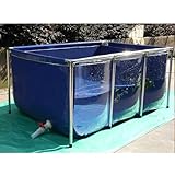 Fischteich aus PVC mit Stahlrahmen, großer rechteckiger oberirdischer Pool...