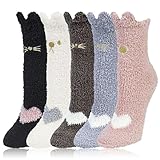AHEJIOO 6 Pcs Kuschelsocken Damen 39-42 Flauschige Wintersocken...