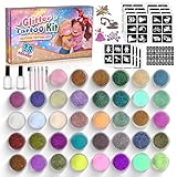Glitzer Tattoo Set Kinder, SNYZPN 38 Farben Temporäre Glitzertattoos...