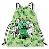 Cumnvulnt Turnbeutel Kinder, Pixel-Spiele Sportbeutel Junge, Karikatur...