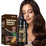 GFEUGS Haarfarbe Dunkelbraune Haarfärbeshampoo, 500ML Hair Dye Shampoo 3...