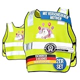 LAUTER SCHUTZ ® Warnweste Kinder (3-12 Jahre) Sicherheitsweste [2 Stück]...