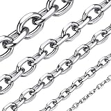 ChainsHouse Edelstahl herren Ankerkette Unisex Rolo Collier-Breit 5mm Lang...