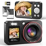Digitalkamera 4K 64MP Vlogging Fotokamera Kompaktkamera 18X Digitalzoom...