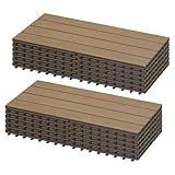 Laneetal WPC Fliesen 12er Set für 2 m², Terrassenfliesen Klicksystem,...