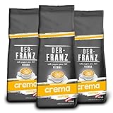DER-FRANZ Kaffee Crema, Intensität 4/5, 100% Arabica, ganze Kaffeebohnen,...