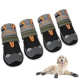 SlowTon Hundeschuhe Pfotenschutz, 4 Stück atmungsaktive Hunde Schuhe...