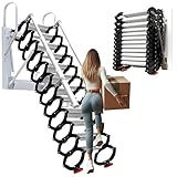 Klappbare Dachbodentreppe mit Handläufen, wandmontierte Klapptreppe,...