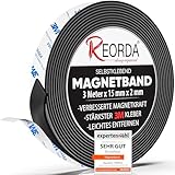 REORDA® Magnetband selbstklebend stark - Magnetstreifen selbstklebend mit...