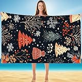 Schwarz Strandtuch, Strandtuch XXL 90x160cm, Strandhandtuch Mikrofaser mit...