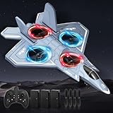 Charmofun RC Flugzeug, 2,4 GHz Ferngesteuertes Flugzeug Mit Licht, 360°...