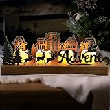 Adventskranz Modern, Adventskranz Metall mit Holz Haltern, Adventsgesteck...
