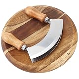 Mezzaluna-zerkleinerer Und Holzschneidebrett, 2 Stück,...