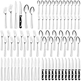 Besteck Set für 12 Personen, Bastwe 72-teiliges Edelstahl Besteckset mit...