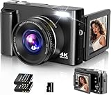 Digitalkamera,4K 48MP Fotokamera Autofokus mit 32G Karte, Vlogging Kamera...
