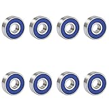 TRIXES 8 Stück 608RS ABEC-9 Gleitlager - Passend für Skateboard,...