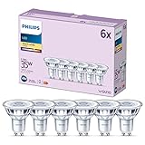 Philips LED Classic GU10 Lampen 6-er Pack (35 W), Reflektor LED Spots mit...