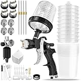 HVLP Lackierpistole Spritzpistole Kit mit 1,4/1,7/2,0/2,5mm Düsen &...