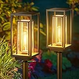 PUAIDA Solarlampen für Außen Garten, 2 Pack Moderne Garten Solarleuchten...