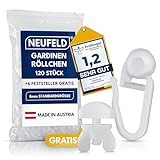 NEUFELD® 120 Gardinenröllchen für Innenlauf Schienen (inkl. 6...