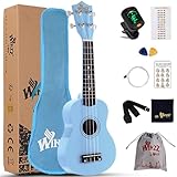 Winzz Sopran Ukulele Starter Kit für Anfänger, mit Tasche, Clip-On Tuner,...