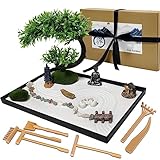 LuXianYS Japanischer Zen-Garten für den Schreibtisch,12x8 Zoll Home Zen...