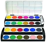 GEHA 721225 Deckfarbkasten mit 24 Farben und Deckweiss, 1 Stück