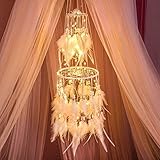 HitTopss Traumfänger-Dekoration mit warmem LED-Lichterkette zum...