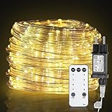 Ansobea Lichterschlauch Aussen 20M 200LEDs, Lichtschlauch Außen Innen 8...