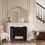 G-LEAF Barock Gold Antik Spiegel, Vintage Wandspiegel mit Bogenform im...