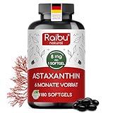 Astaxanthin Hochdosiert - 180 Vegane Astaxanthin Kapseln (Softgels): 6...
